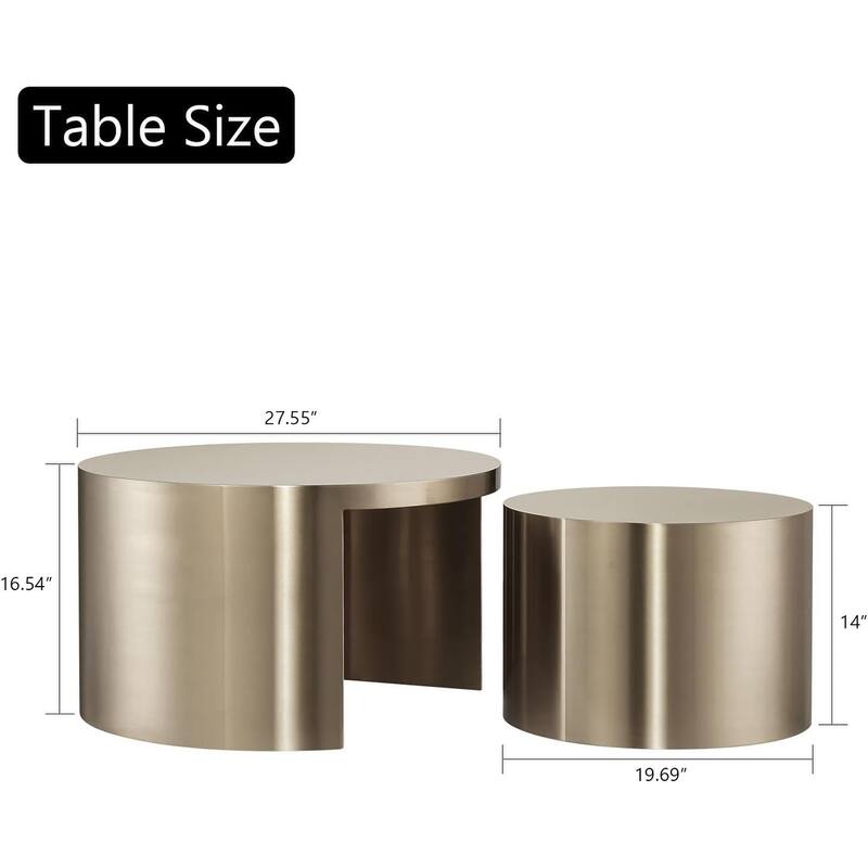 Round Nesting Coffee Table for Living Room Guest Hall Reception Room