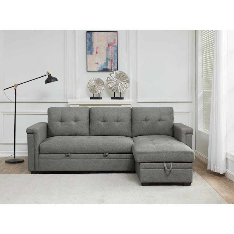 Storage Convertible Reversible Sectional Sofa - Dark Grey