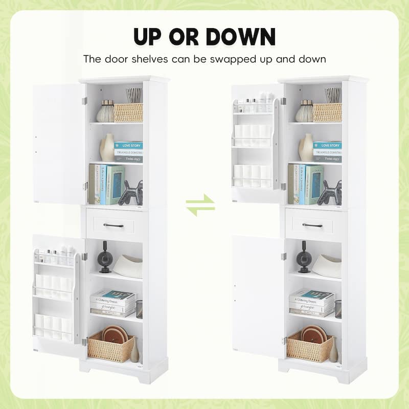 Versatile Freestanding Bathroom Cabinet with Adjustable Shelves and Multiple Storage Options