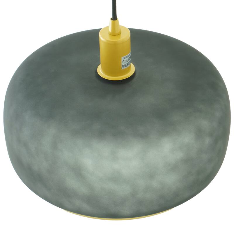 Glam Matte Black Pendant Light with Brass Accents