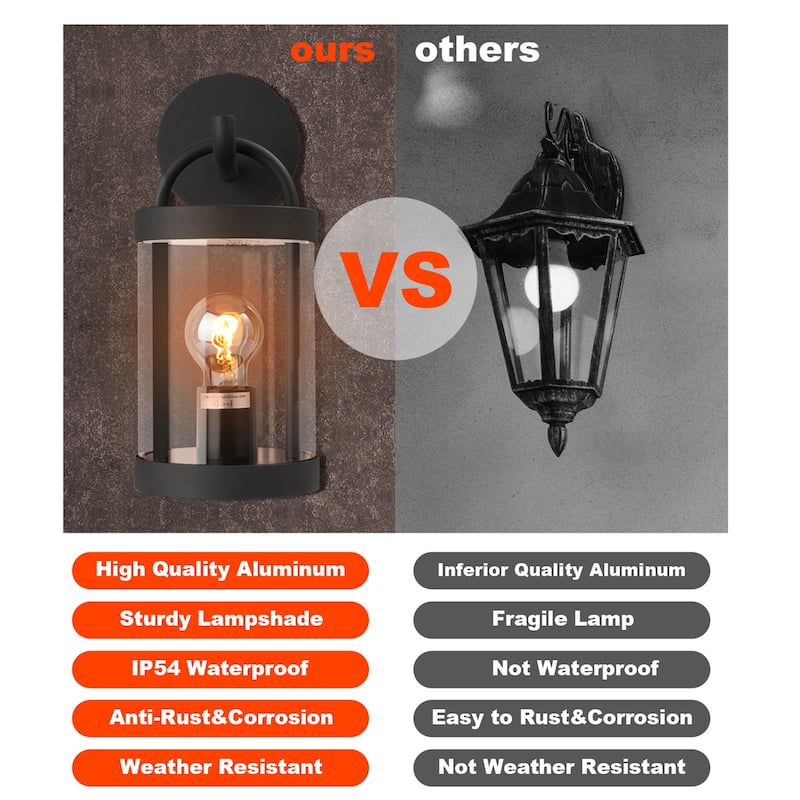 Wall Light Outdoor Lantern E26 Bulb (Not Include)