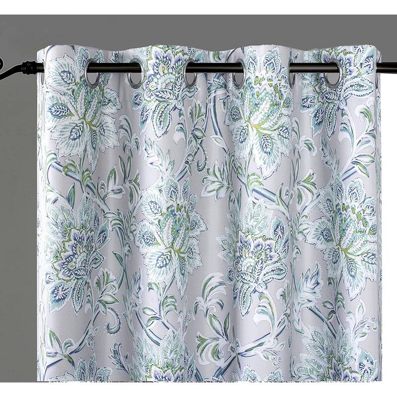 DriftAway Alyssa Jacobean Elegant Floral Leaves Pattern Window Curtain