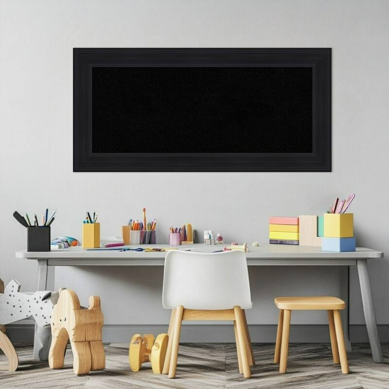 Abbey Black Framed Cork Board - Bulletin Board, Organization Board, Pin Board