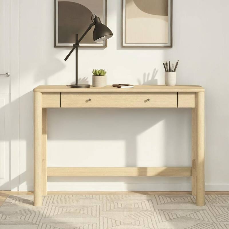 Walker Edison Modern Writing Desk with Drawer Storage