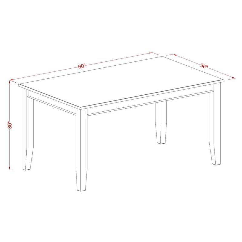 East West Furniture Kitchen Table Set Contains a Rectangle Dining Table and Upholstered Chairs, Black (Pieces Options)