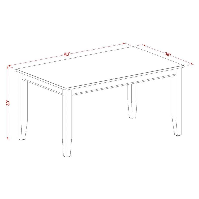 East West Furniture Kitchen Table Set Includes a Rectangle Dining Table and Upholstered Chairs, Mahogany (Pieces Options)