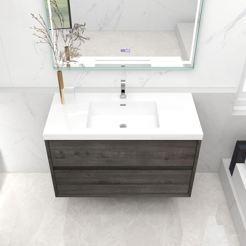 Selina 42" Wall Mounted Vanity with Single Sink - 42