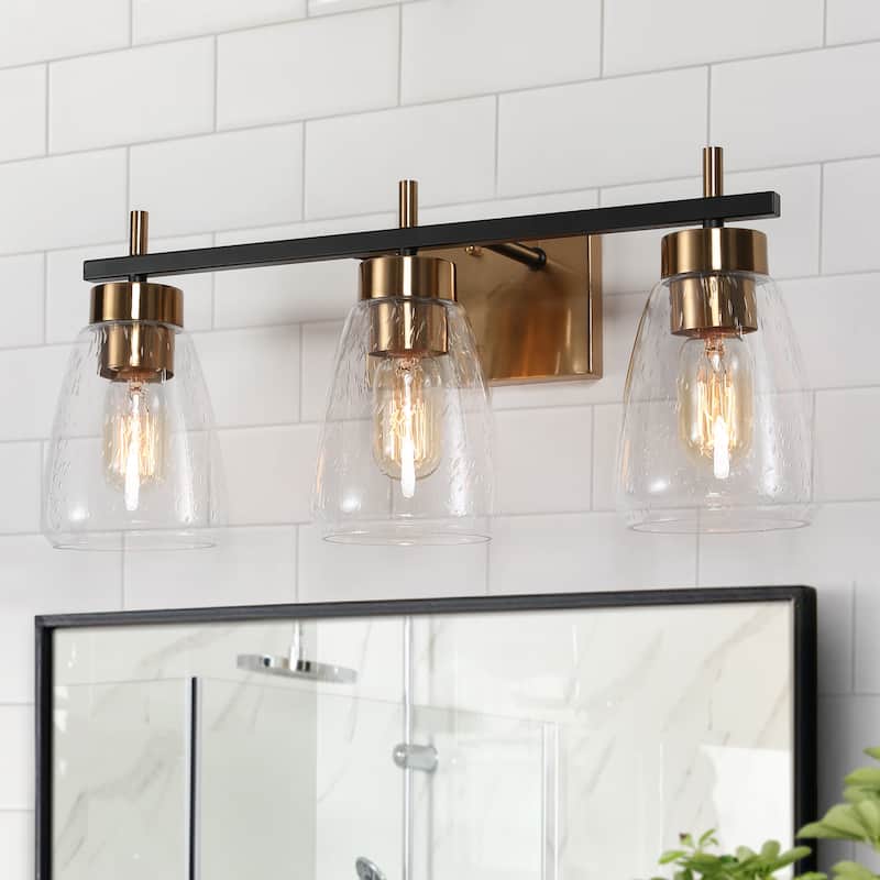 Marsie Modern Farmhouse Dimmable 3-light Vanity Lights Bracket Bathroom Wall Sconces - L 22"xW 7.1"xH 8.7"