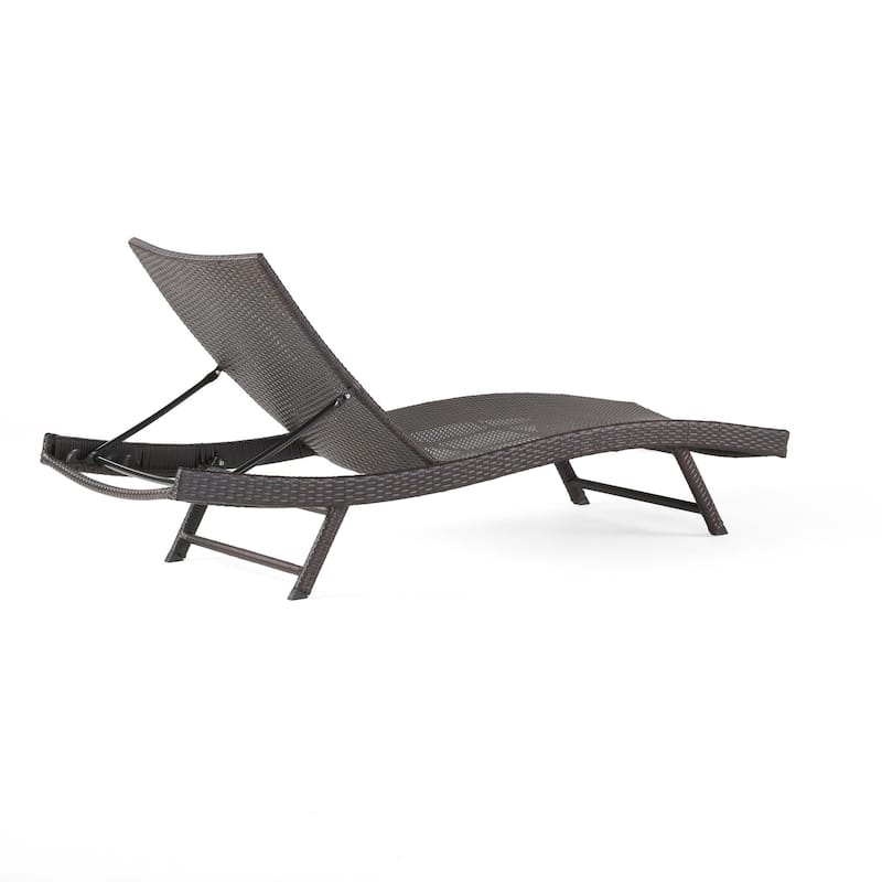 Rustic Outdoor Aluminum Frame Wicker Recliner