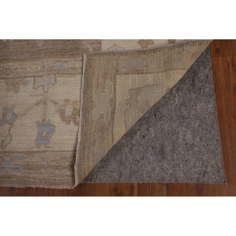 Vegetable Dye Brown Oushak Turkish Area Rug Hand-Knotted Wool Carpet - 8'2"x 10'0"