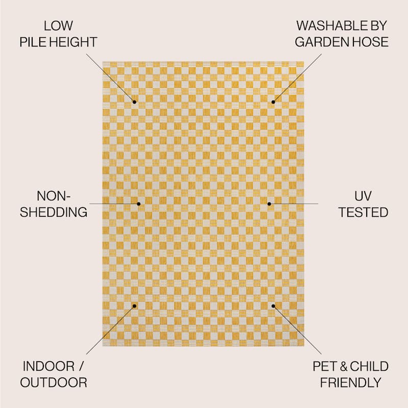 JONATHAN Y Maribel Traditional Cottage Checkerboard Green/Cream Indoor/Outdoor Area Rug