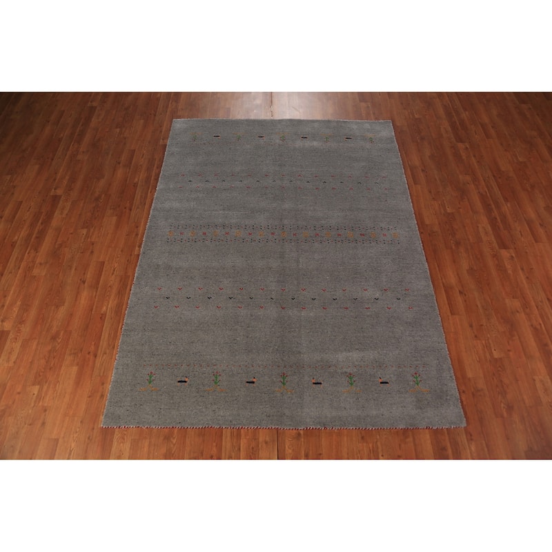 Tribal Gabbeh Oriental Area Rug Handmade Tribal Wool Carpet - 5'6" x 7'6"