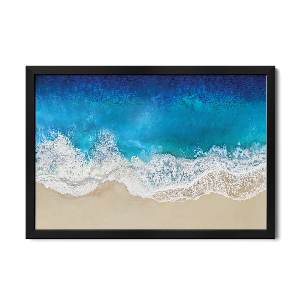 Aqua Ocean Waves From Above Premium Framed Poster by Maggie Olsen