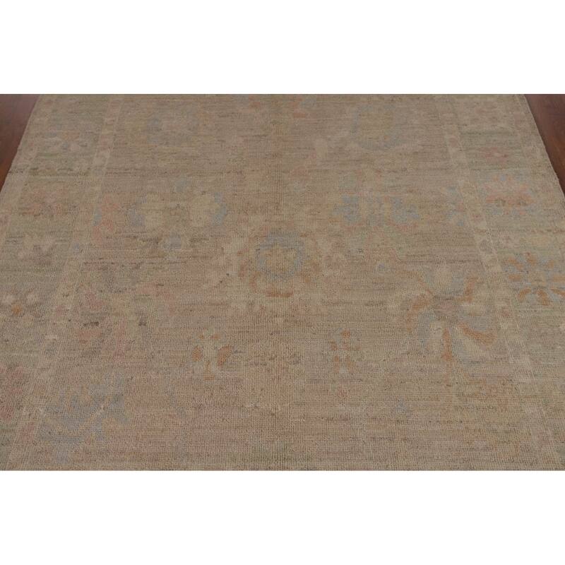 Vegetable Dye Oushak Area Rug Hand-Knotted Oriental Wool Carpet - 5'2"x 6'6"