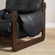 Art Leon Genuine Leather Accent Chair with Ash Wood Legs