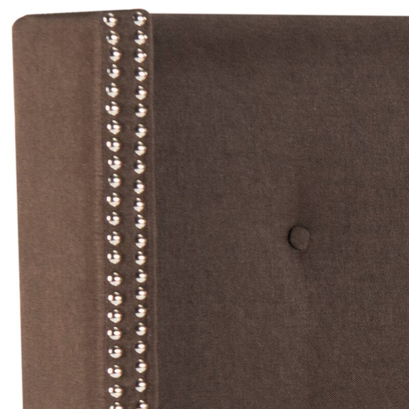 SAFAVIEH Rengin Taupe Upholstered Tufted Wingback Headboard (Twin)