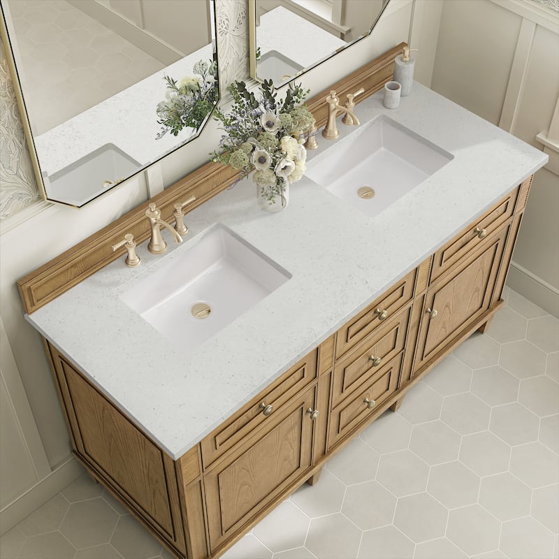 James Martin Vanities Lorelai 60" Double Vanity, Light Natural Oak - Lime Delight
