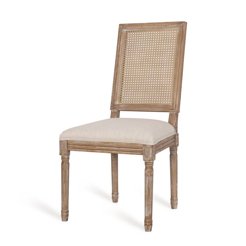 Regina Wood and Cane Upholstered Dining Chair (Set of 4) by Christopher Knight Home