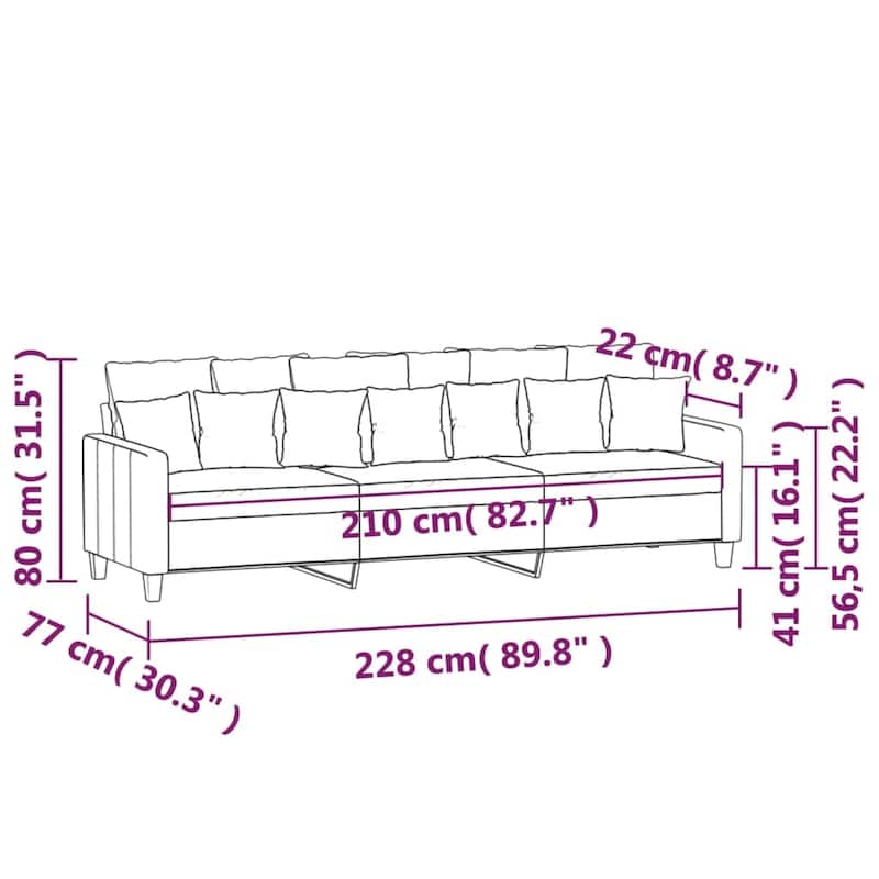 vidaXL Sofa Chair Living Room Accent Upholstered Chair with Armrest Fabric
