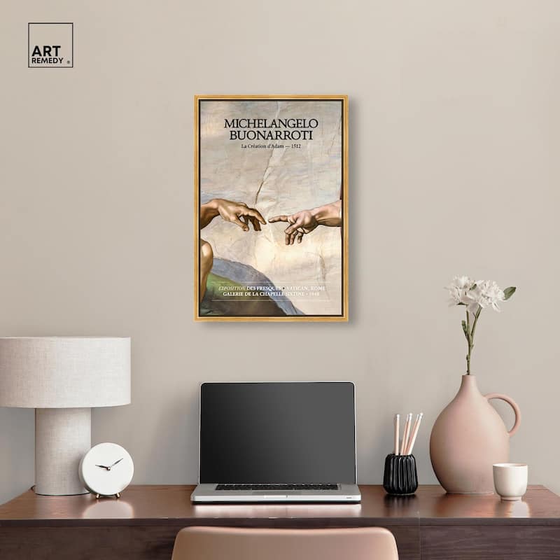 Touching Fingers Canvas by Art Remedy
