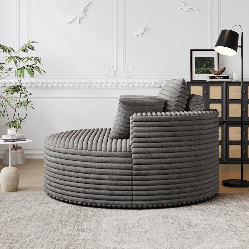 50"L Corduroy Sponge Single Sofa,No Assembly Required,Fluffy Modern Sleeper Chair (Not A Swivel Chair)