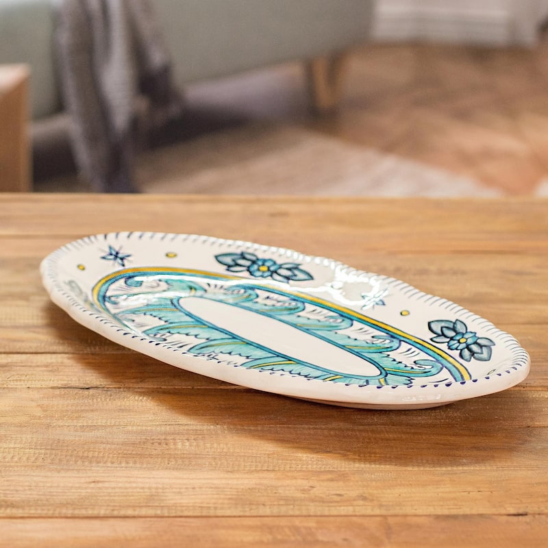 Novica Handmade Quehueche Ceramic Serving Platter