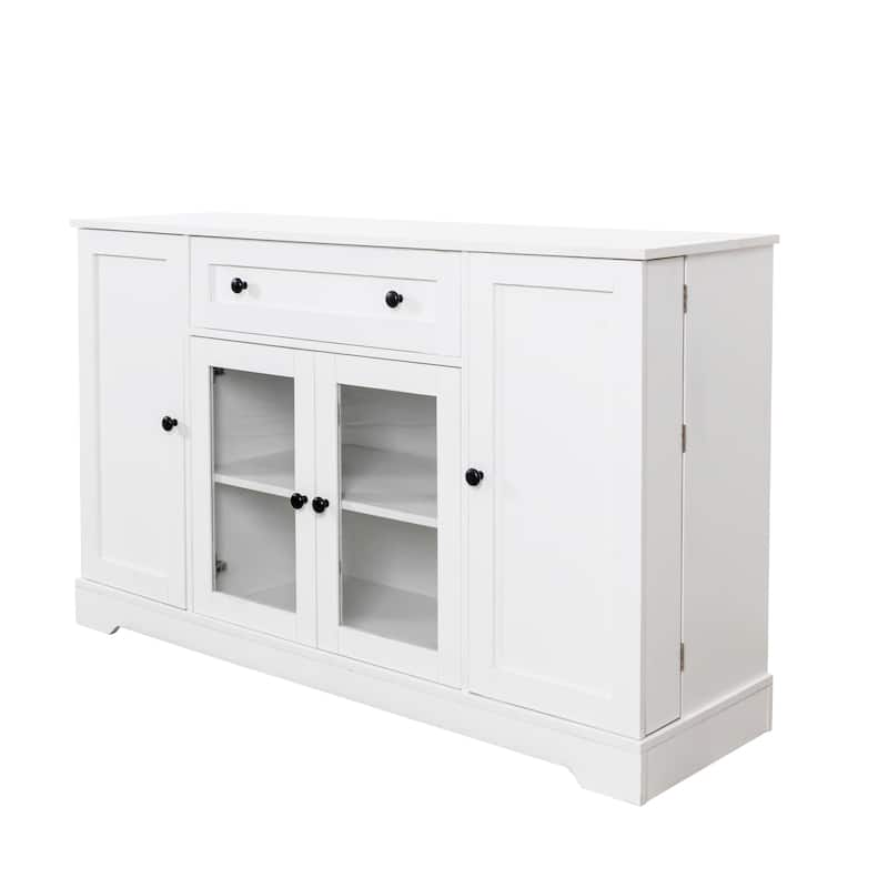 Modern Kitchen Pantry Cabinet with Storage Wood Sideboard Buffet with Drawer and Adjustable Shelf for Dining Room