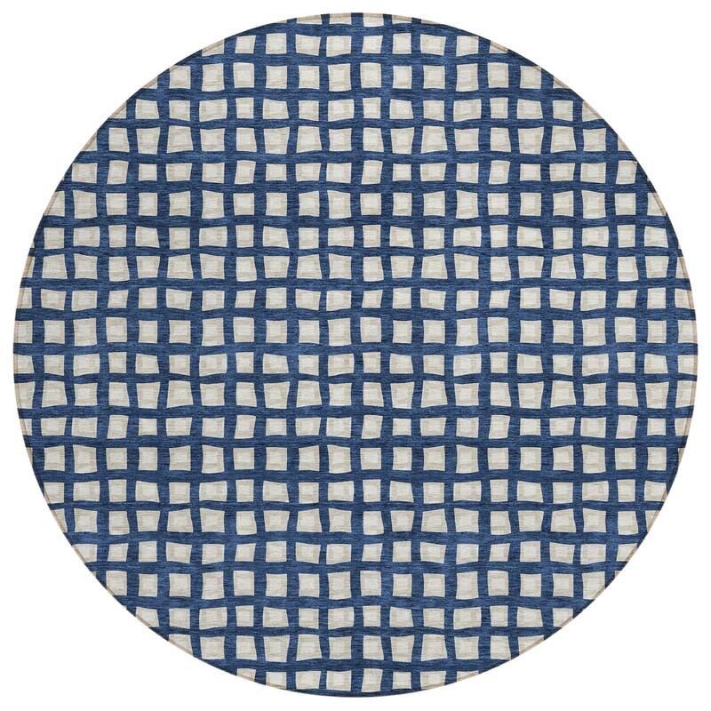 Machine Washable Indoor/ Outdoor Chantille Squares Rug