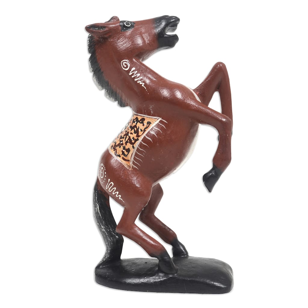 Novica Handmade Triumphal Gallop Wood Sculpture