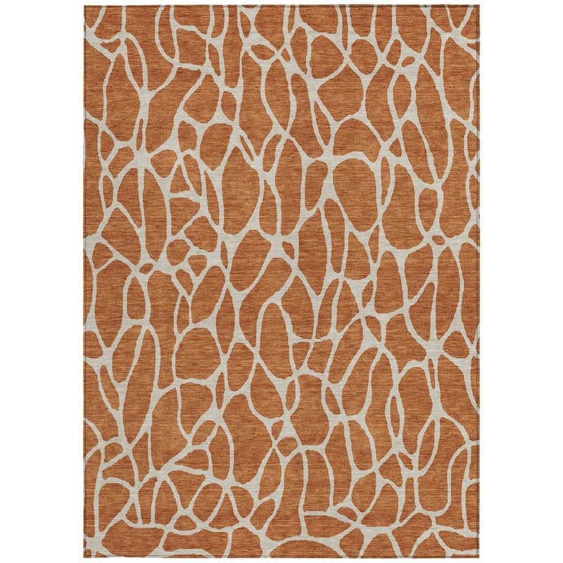 HomeRoots Geometric Transitional Rectangle Outdoor Rug