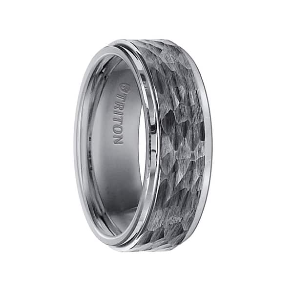 Shop Isaac Tungsten Carbide Wedding Band With Polished Step Edges