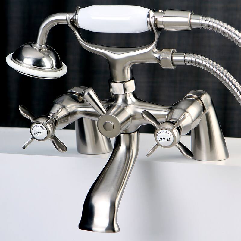 Kingston Brass Essex 6-inch Centers Deck Mount Faucet/ Hand Shower for Clawfoot Tub