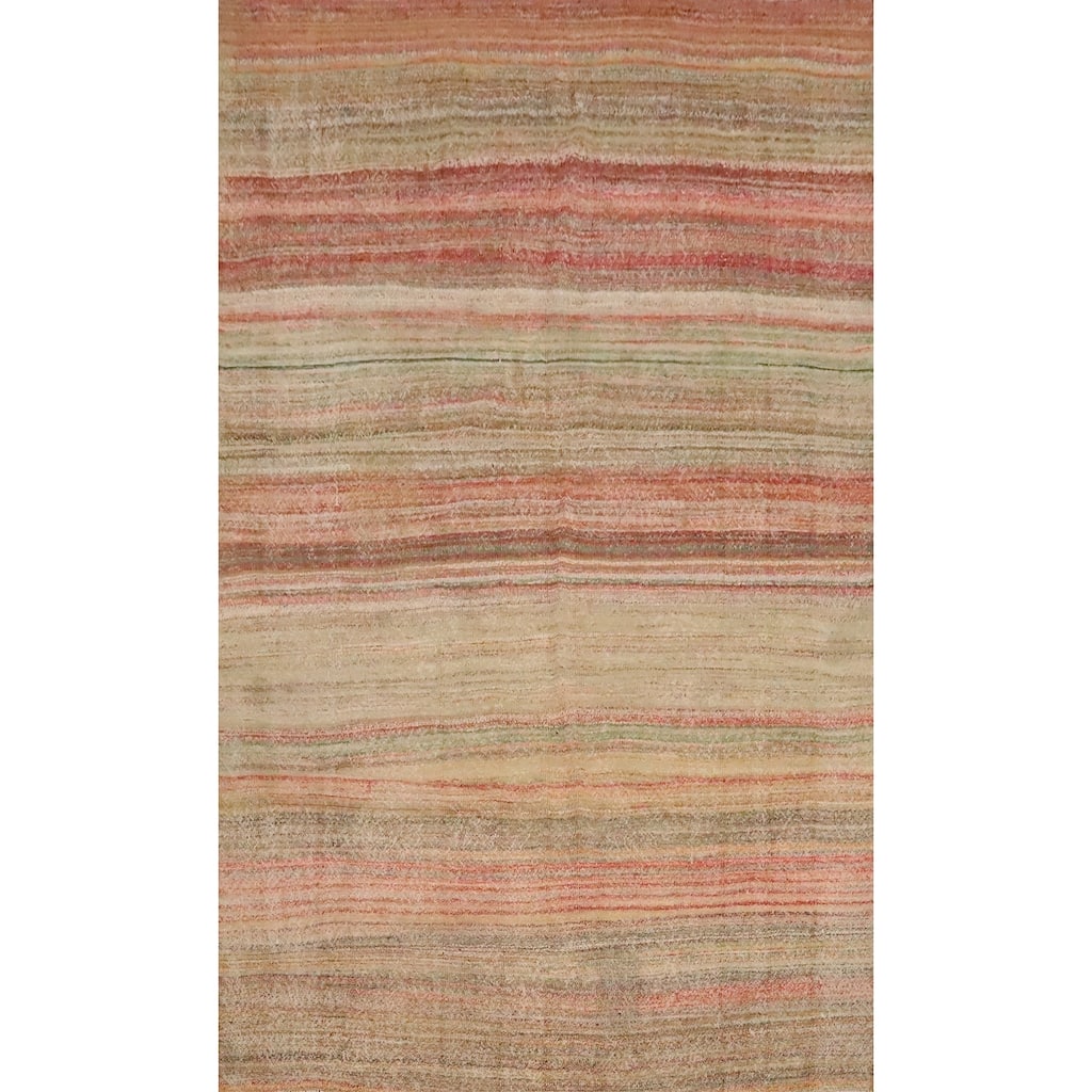 Hand Woven Oriental 100% Wool Carpet Southwestern Tribal Multi-Colored Kilim Area Rug - 9' 1'' X 5' 11''