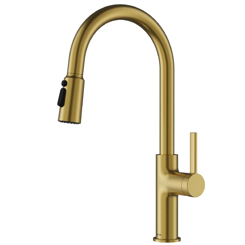 Karran Stalbridge Single Handle Pull-Down Sprayer Kitchen Faucet - Spot-Free Brushed Gold