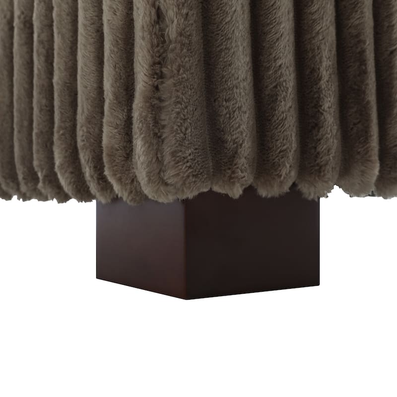 35.7" W Plush Corduroy Upholstered Armless Modular Sofa Chair