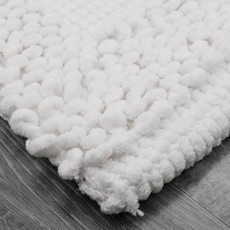 Sophie Border Ultra-plush Chenille Non-Slip Cotton Bath Mat (Set of 2)