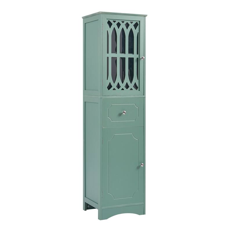 Freestanding Storage Cabinet with Drawer and Doors