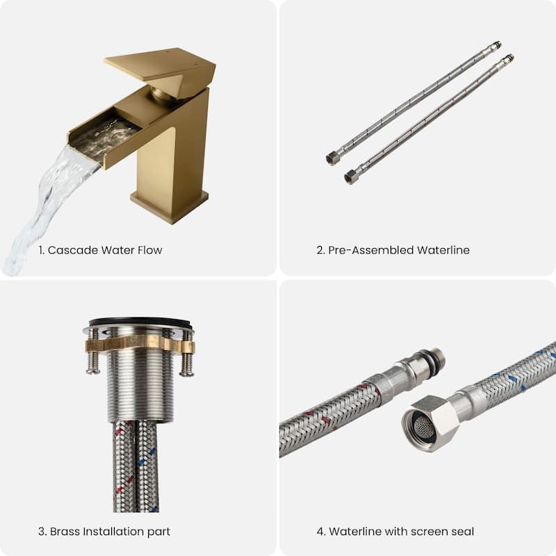 Waterfall Single Handle Bathroom Faucet
