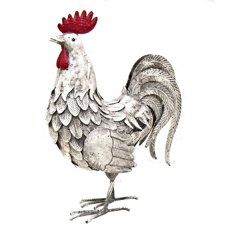 White and Black Iron Rooster