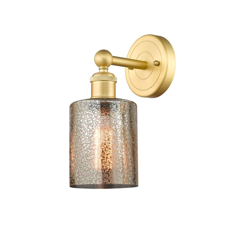 Innovations Lighting 616-1W-12-5 Cobbleskill Sconce Cobbleskill 12" - Satin Gold / Mercury