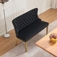 preview thumbnail 18 of 35, Kitchen Loveseat Dining Bench with Gold-Plated Steel Legs & Handmade Button Tufted