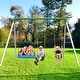preview thumbnail 2 of 16, Hapfan 7.3ft Tall 600lb Heavy Duty Swing Set with 1 Platform Swing, 2 Belt Swings,A Frame Metal Swing Set