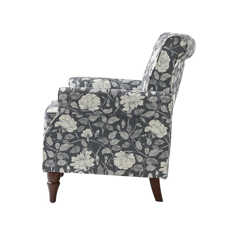 Nyctelius Nailhead Trim Traditional Accent Armchair with Rolled Arms by HULALA HOME