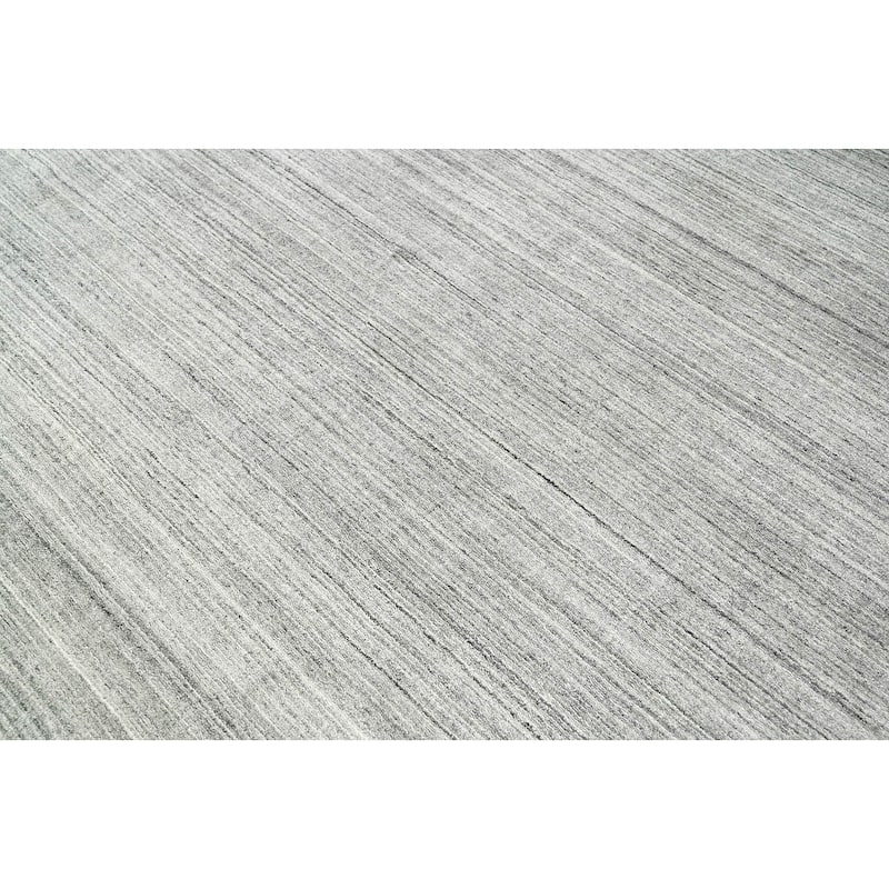 Hand Knotted Tone On Tone Gray Tibetan Wool Modern Oriental Area Rug