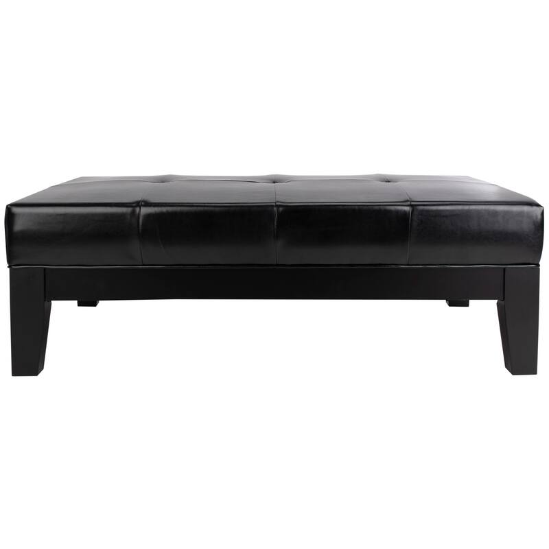 SAFAVIEH Kirsten Solid Wood Cocktail Ottoman - Black