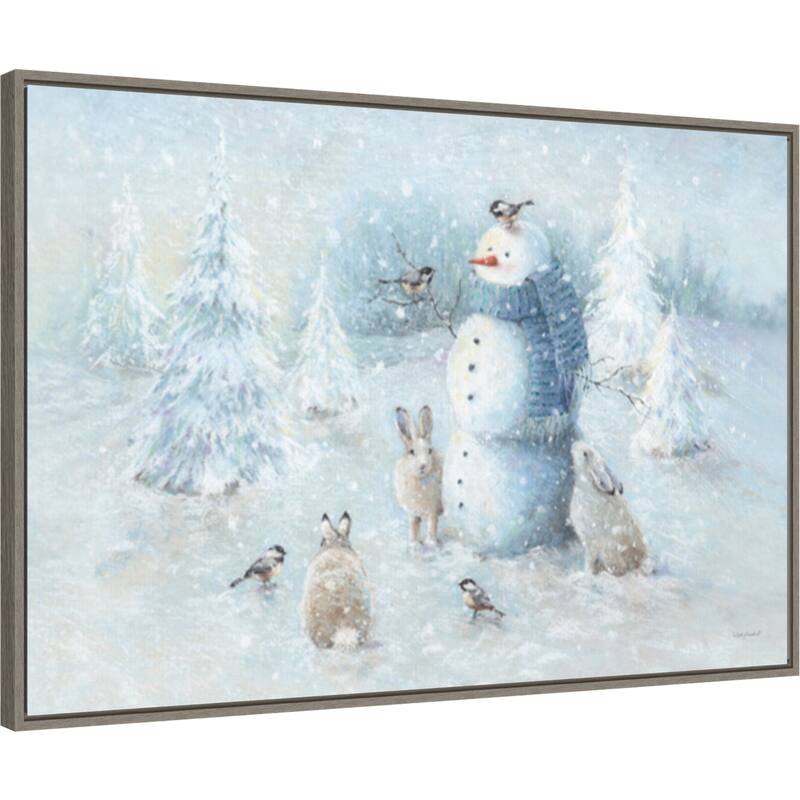 Let it Snow 01 by Lisa Audit Canvas Art Framed - 33 x 23 in
