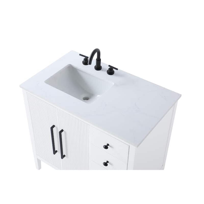 Elegant Lighting VF29636 Blakely 36" Free Standing Single Basin Vanity