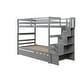 preview thumbnail 10 of 24, Modern & Clean Design Twin over Twin Bunk Beds With Twin Trundle and Stairway Storage Function