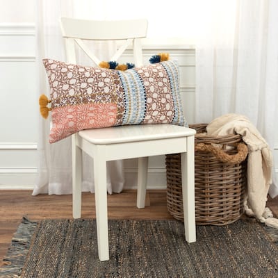 Rizzy Home Primitive Block Print Throw Pillow