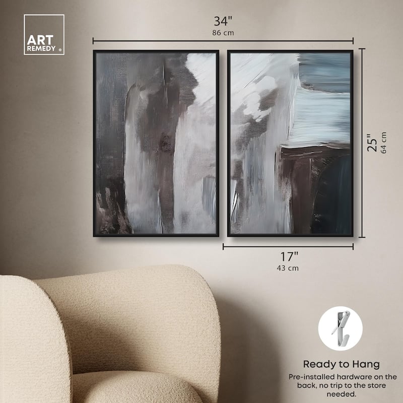 Monochrome Mood I Canvas Set of 2 by Art Remedy